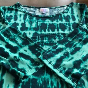 Lularoe Tie Dye Green Irma EUC